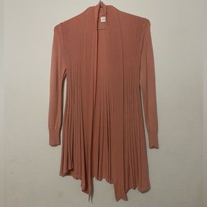 Medium pink, orange, coral cardigan
